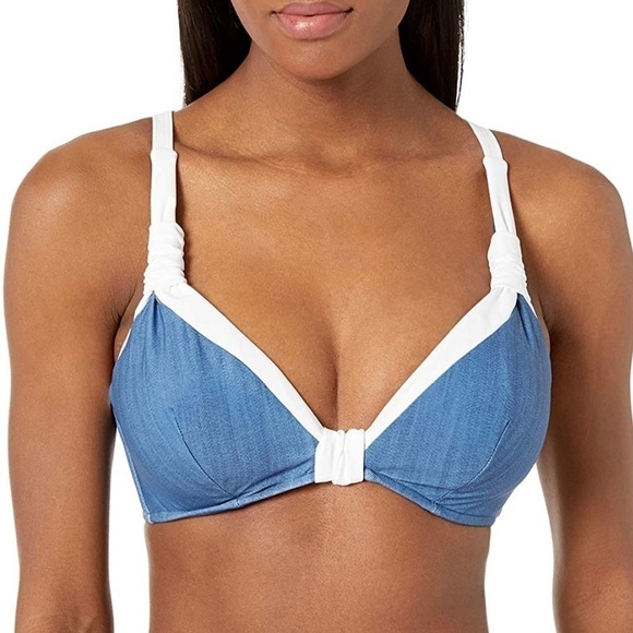 Seafolly Block Party F Cup X Back Adjustable Bikini Top 4 - Picture 3 of 8